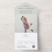 Moderne einfache QR-Code-Foto-Hochzeit All In One Einladung (Innen Boden)