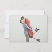 Moderne einfache QR-Code-Foto-Hochzeit RSVP Karte (Rückseite)