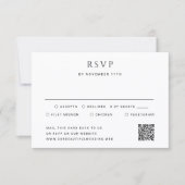 Moderne einfache QR-Code-Foto-Hochzeit RSVP Karte (Vorderseite)