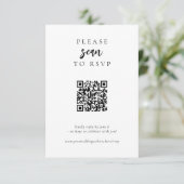 Moderne, einfache QR Code Hochzeit RSVP Karte (Stehend Vorderseite)