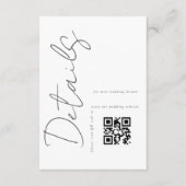 Moderne, einfache QR-Code-Hochzeitdetails Begleitkarte (Vorderseite)