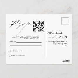 Moderne, einfache QR Code UAWG Pos für Minimalisti Postkarte