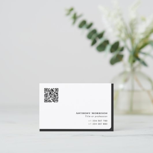 Moderne, einfache QR-Code-Vernetzung Personal Visitenkarte (Stehend Vorderseite)