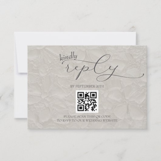 Moderne einfache QR RSVP Karte (Vorderseite)
