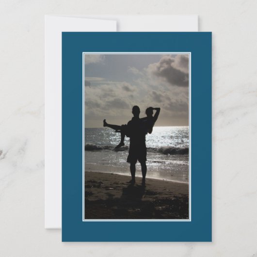 Moderne einfache Rahmen 2 Foto Dunkelblaue Weiße H Ankündigung (Rückseite)