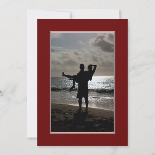 Moderne, einfache Rahmen-2-Foto-Hochzeit in dunkel Ankündigung (Rückseite)