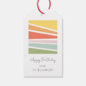 Moderne einfache Rainbow Cake Happy Birthday Gruß Geschenkanhänger (Rückseite)