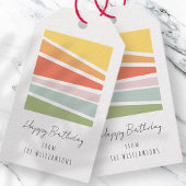 Moderne einfache Rainbow Cake Happy Birthday Gruß Geschenkanhänger