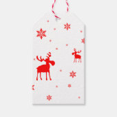 Moderne, einfache Red Moose Snowflakes Geschenkanhänger (Vorderseite)
