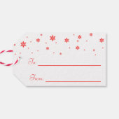 Moderne, einfache Red Moose Snowflakes Geschenkanhänger (Rückseite Horizontal)