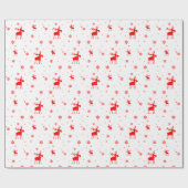 Moderne, einfache Red Moose Snowflakes Geschenkpapier (Flach)