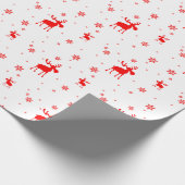 Moderne, einfache Red Moose Snowflakes Geschenkpapier (Ecke)
