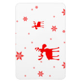 Moderne, einfache Red Moose Snowflakes Magnet (Vertikal)