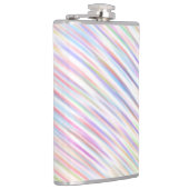 Moderne einfache Regenbogenstreifen Muster Flachmann (Rechts)