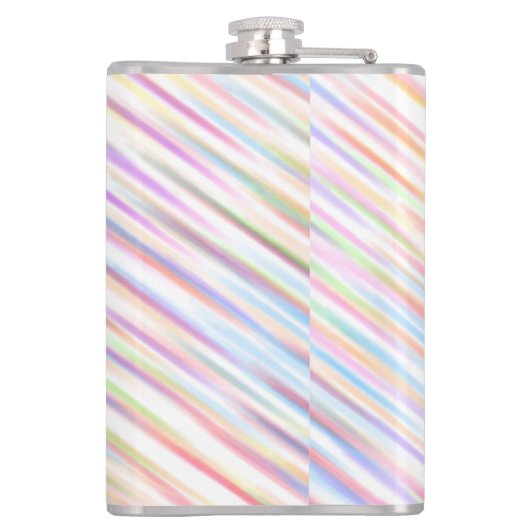 Moderne einfache Regenbogenstreifen Muster Flachmann (Rückseite)