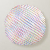 Moderne einfache Regenbogenstreifen Muster Rundes Kissen (Vorderseite)