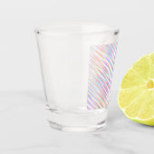 Moderne einfache Regenbogenstreifen Muster Schnapsglas (Links)