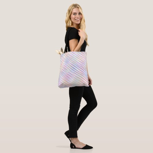Moderne einfache Regenbogenstreifen Muster Tasche (Am Model)