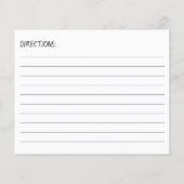 Moderne einfache Rezept-Karte (Rückseite)