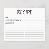 Moderne einfache Rezept-Karte (Vorderseite)