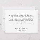 Moderne, einfache romantische Foto Hochzeit Dankeskarte (Rückseite)