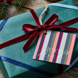 Moderne einfache rosa blaue Foto-Weihnachtsgeschen Geschenkanhänger