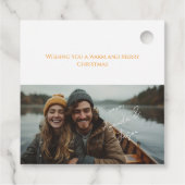 Moderne einfache rosa blaue Foto-Weihnachtsgeschen Geschenkanhänger (Rückseite)
