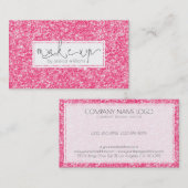 Moderne einfache rosa GlitterTextur Visitenkarte (Vorne/Hinten)