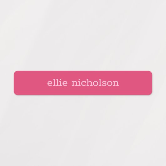 Moderne, einfache rosa, gürtelfeste Namensschilder Etiketten (Design 1)