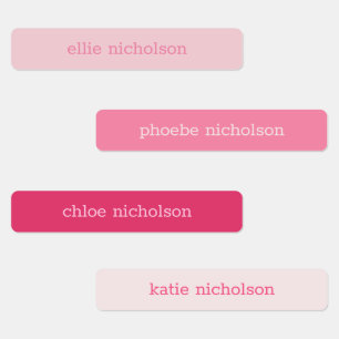 Moderne, einfache rosa, gürtelfeste Namensschilder Etiketten