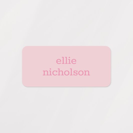 Moderne, einfache rosa Mädchenmarken Etiketten (Design 1)