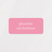 Moderne, einfache rosa Mädchenmarken Etiketten (Design 2)