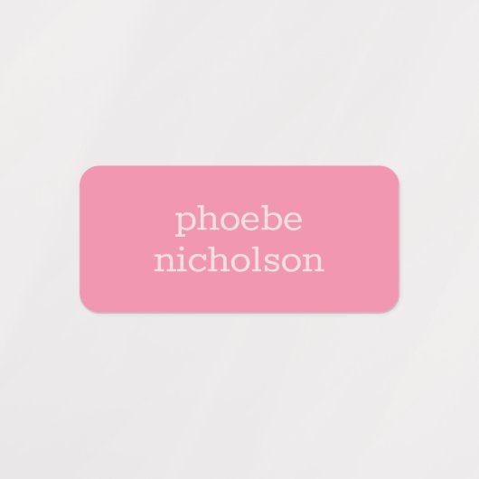 Moderne, einfache rosa Mädchenmarken Etiketten (Design 2)