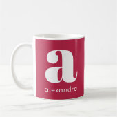 Moderne einfache rosa Monogramm Anfangsbuchstabe N Kaffeetasse (Links)
