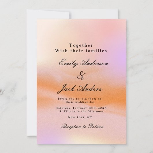 Moderne, einfache Rosa Orange Retro Hochzeitseinla Save The Date (Vorderseite)