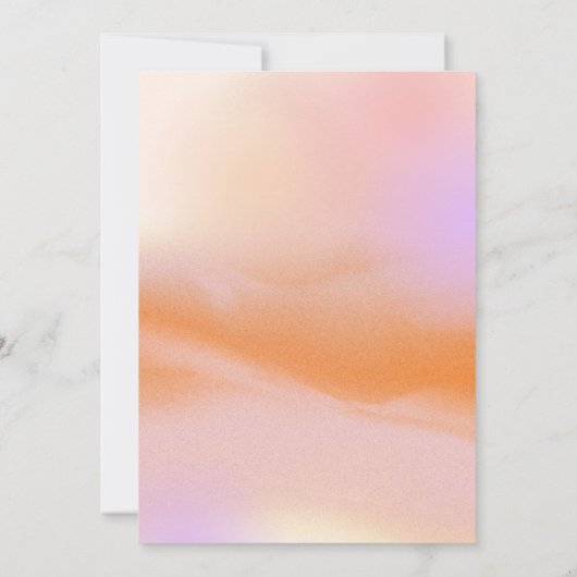 Moderne, einfache Rosa Orange Retro Hochzeitseinla Save The Date (Rückseite)