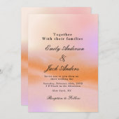 Moderne, einfache Rosa Orange Retro Hochzeitseinla Save The Date (Vorne/Hinten)