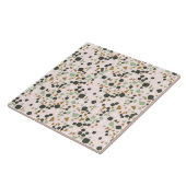 Moderne, einfache rosa Terrazzo Grüne Fliese (Seite)