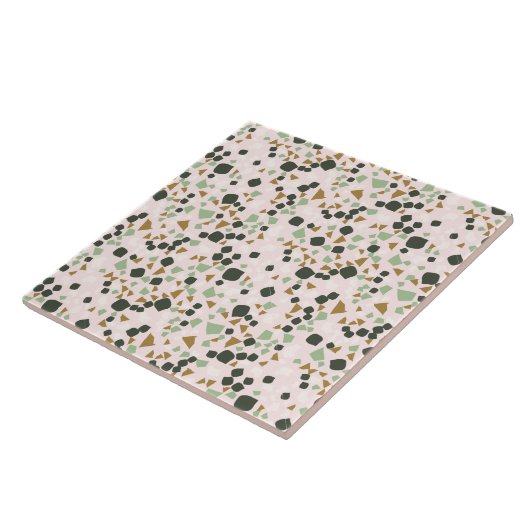 Moderne, einfache rosa Terrazzo Grüne Fliese (Seite)