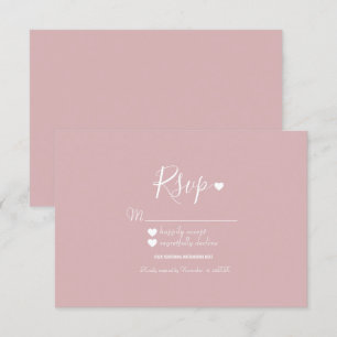 Moderne einfache rosa und Herzen RSVP Einladung