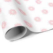 Moderne, einfache rosa Weihnachtssterne auf Weiß Geschenkpapier (Rolleneckpunkt)