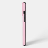 Moderne einfache rosafarbene Schrift Monogramm iPhone Hülle (Linke Seite)