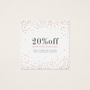 Moderne, einfache Rose Gold Glitzer Discount Card