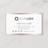 Moderne, einfache Rose Goldgrenze beruflich Visitenkarte (Rückseite)