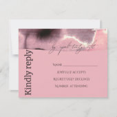 Moderne, einfache Rose und Schwarz RSVP Karte (Vorderseite)