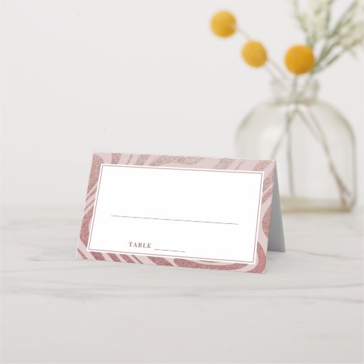 Moderne, einfache RoseGold-Sitztisch-Platzkarte Platzkarte (Vorderseite)