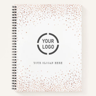 Moderne einfache roségoldene Glitter-Firmenlogo Notizblock