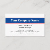 Moderne, einfache Rot-Weiß- und Blautöne Beruflich Visitenkarte (Vorderseite)