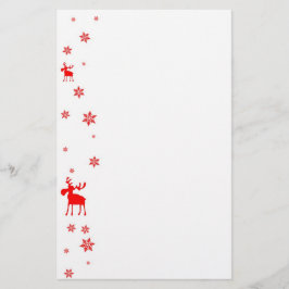 Moderne einfache rote Elch-Schneeflocken Briefpapier