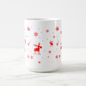 Moderne einfache rote Elch-Schneeflocken Kaffeetasse (Mittel)